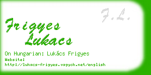 frigyes lukacs business card