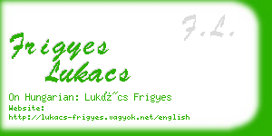 frigyes lukacs business card
